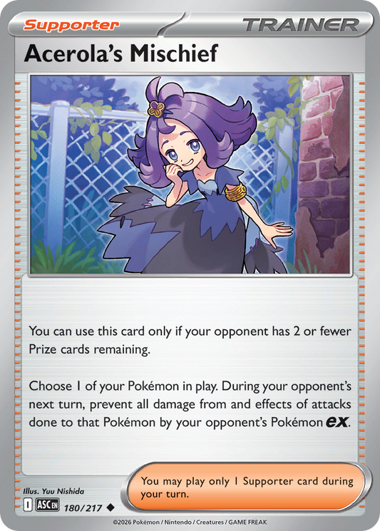 Acerola's Mischief 180/217 from Pokemon TCG Ascended Heroes
