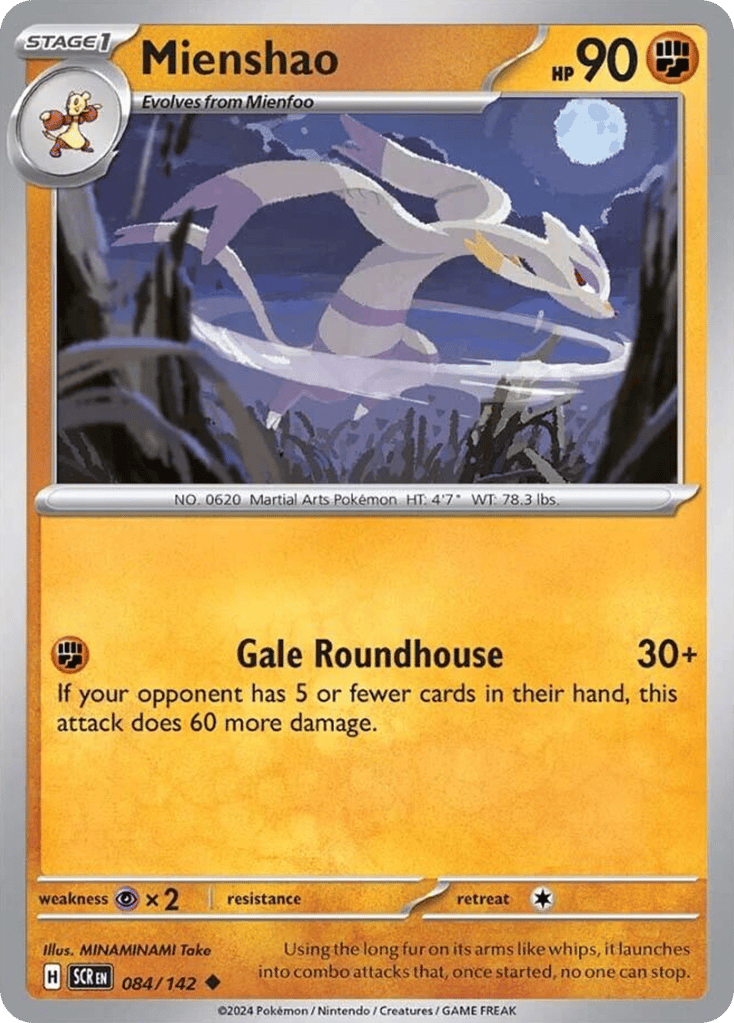 Mienshao 084/142 from Pokemon TCG Stellar Crown
