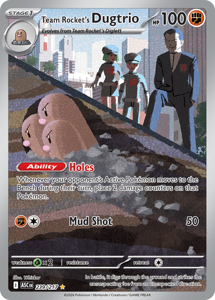 Team Rocket's Dugtrio 239/217 from Pokemon TCG Ascended Heroes