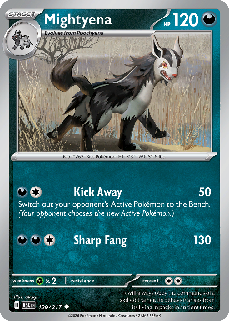 Mightyena 129/217 from Pokemon TCG Ascended Heroes