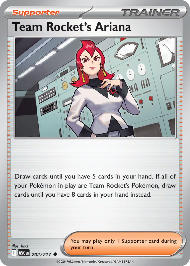 Team Rocket's Ariana 202/217 from Pokemon TCG Ascended Heroes