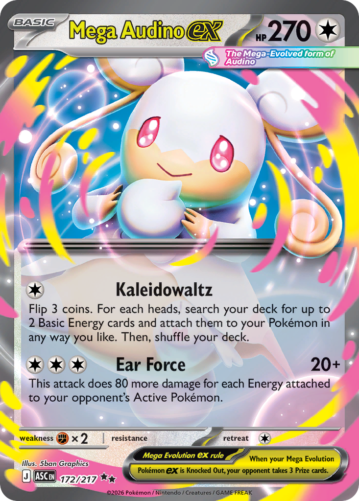 Mega Audino ex 172/217 from Pokemon TCG Ascended Heroes