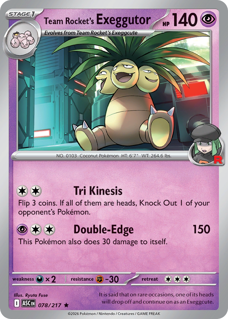 Team Rocket's Exeggutor 078/217 from Pokemon TCG Ascended Heroes