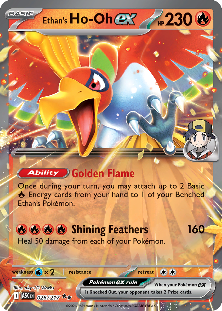 Ethan's Ho-Oh ex 026/217 from Pokemon TCG Ascended Heroes