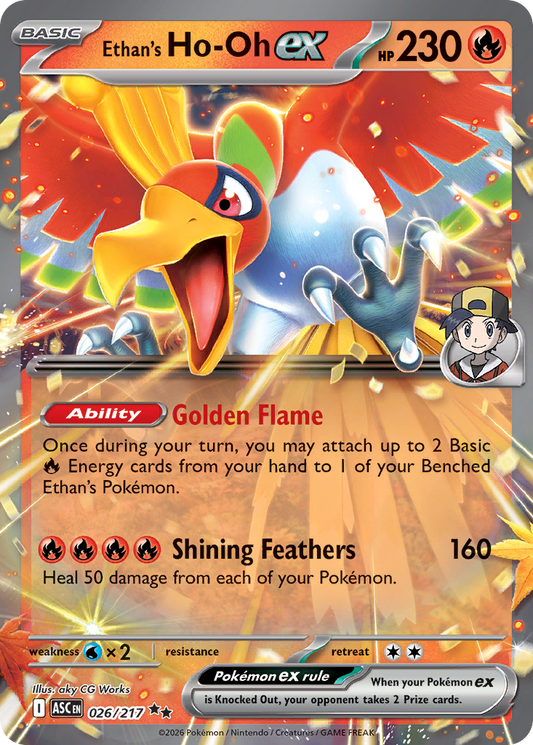 Ethan's Ho-Oh ex 026/217 from Pokemon TCG Ascended Heroes