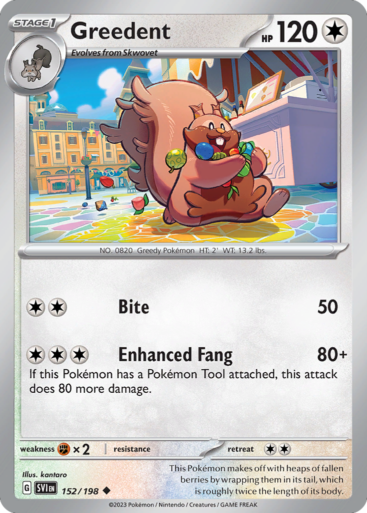 Greedent 152/198 from Pokemon TCG Scarlet & Violet