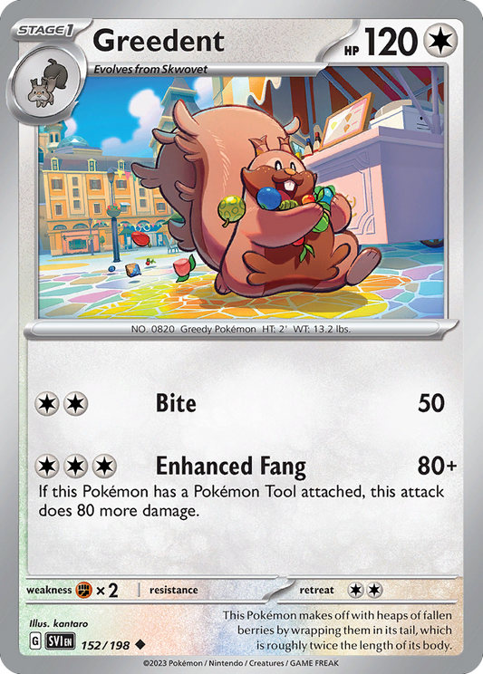 Greedent 152/198 from Pokemon TCG Scarlet & Violet