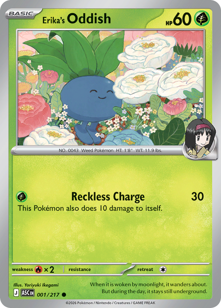 Erika's Oddish 001/217 from Pokemon TCG Ascended Heroes