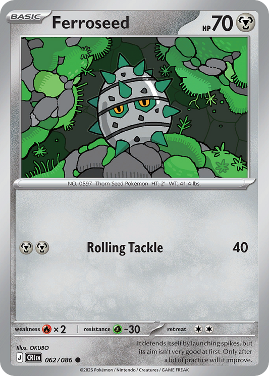 Ferroseed 062/086 from Pokemon TCG Chaos Rising