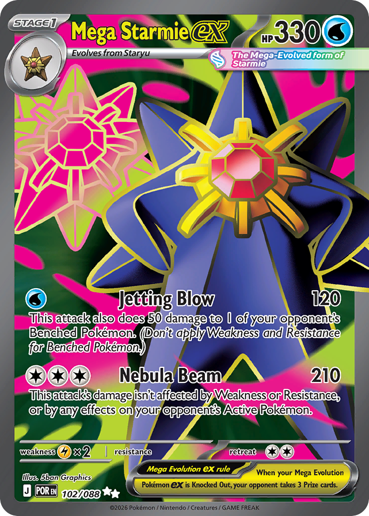 Mega Starmie ex 102/088 from Pokemon TCG Perfect Order