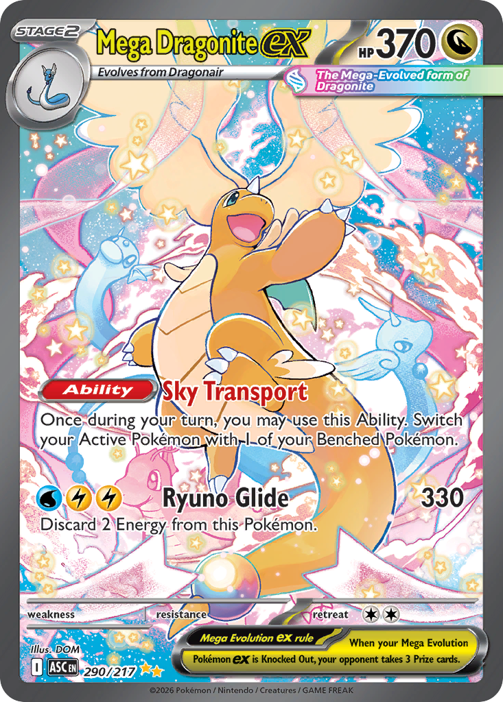Mega Dragonite ex 290/217 from Pokemon TCG Ascended Heroes