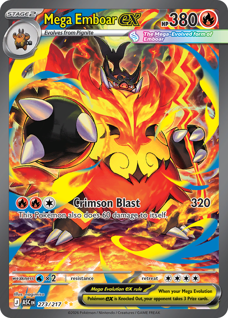Mega Emboar ex 273/217 from Pokemon TCG Ascended Heroes