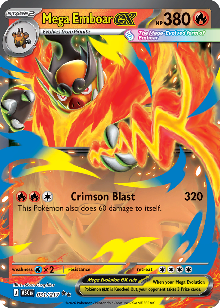 Mega Emboar ex 031/217 from Pokemon TCG Ascended Heroes