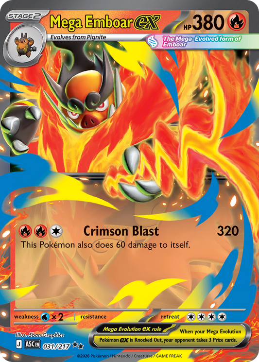 Mega Emboar ex 031/217 from Pokemon TCG Ascended Heroes