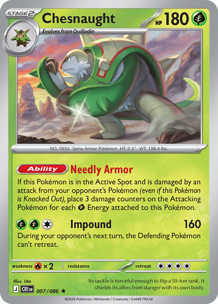 Chesnaught 007/086 from Pokemon TCG Chaos Rising
