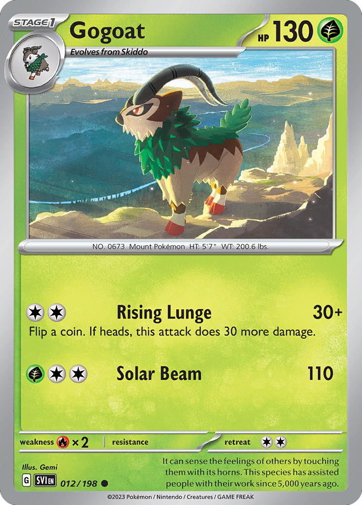 Gogoat 012/198 from Pokemon TCG Scarlet & Violet