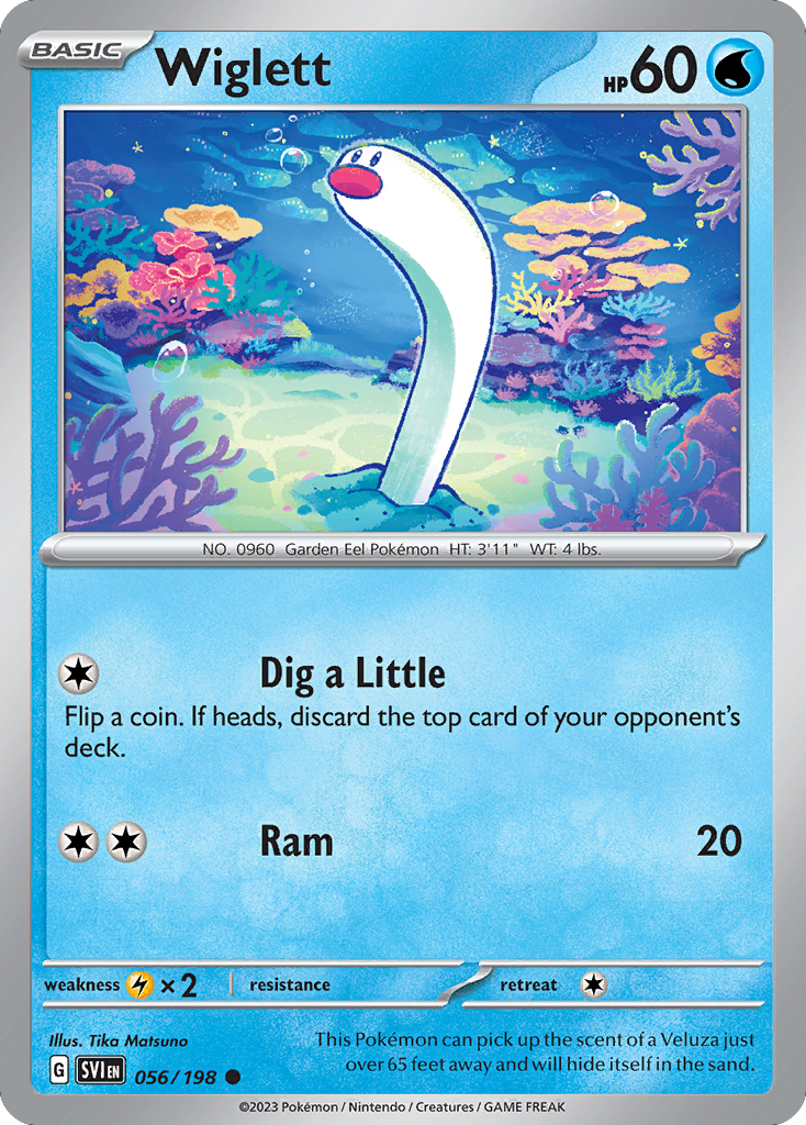Wiglett 056/198 from Pokemon TCG Scarlet & Violet