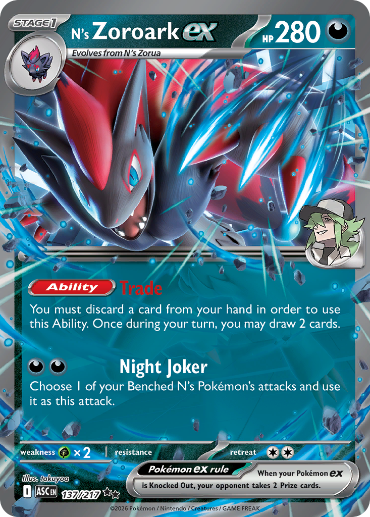 N's Zoroark ex 137/217 from Pokemon TCG Ascended Heroes