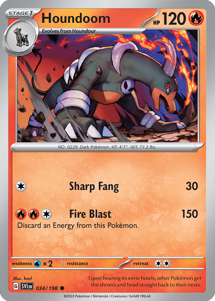 Houndoom 034/198 from Pokemon TCG Scarlet & Violet