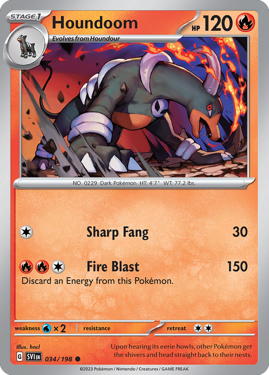 Houndoom 034/198 from Pokemon TCG Scarlet & Violet