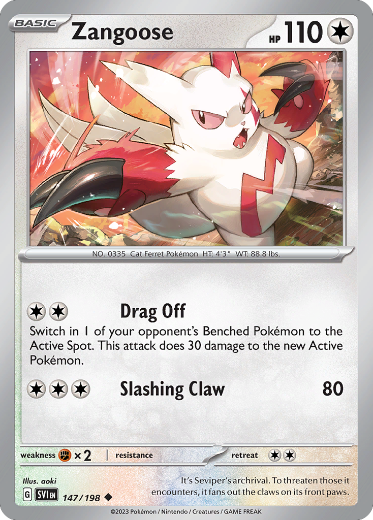 Zangoose 147/198 from Pokemon TCG Scarlet & Violet