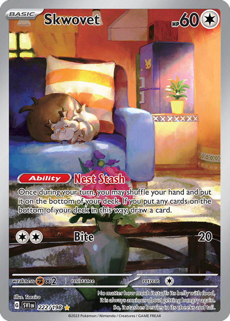 Skwovet 222/198 from Pokemon TCG Scarlet & Violet
