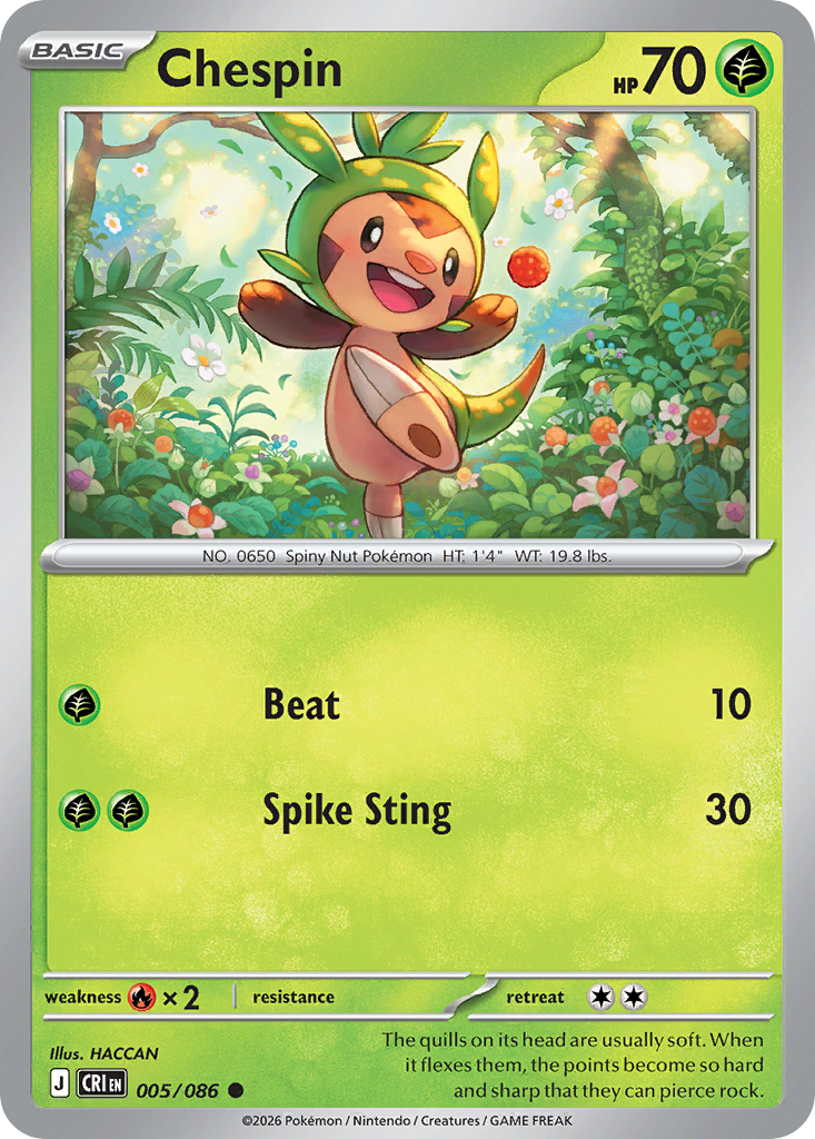 Chespin 005/086 from Pokemon TCG Chaos Rising