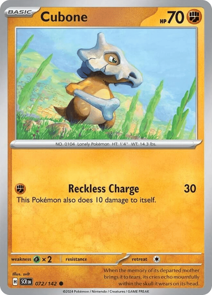 Cubone 072/142 from Pokemon TCG Stellar Crown