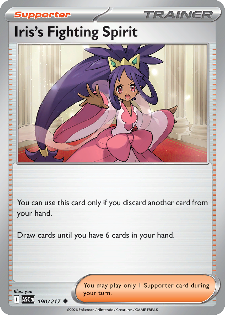 Iris's Fighting Spirit 190/217 from Pokemon TCG Ascended Heroes