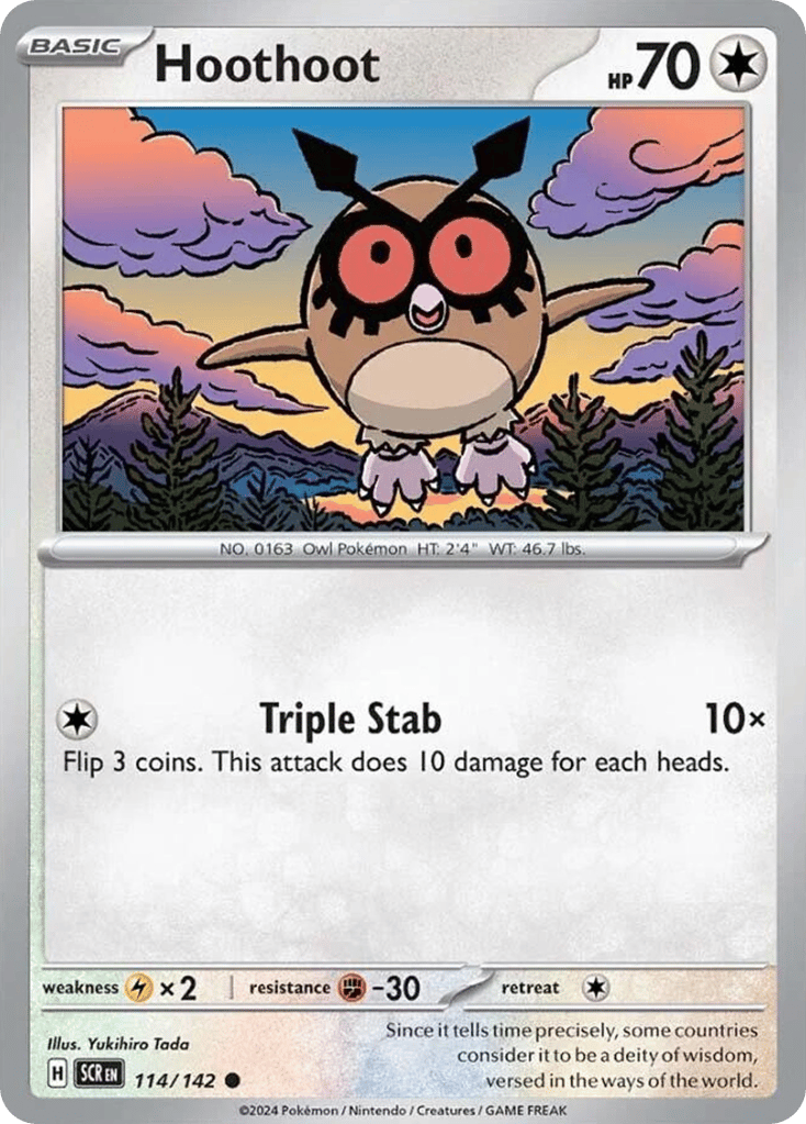 Hoothoot 114/142 from Pokemon TCG Stellar Crown