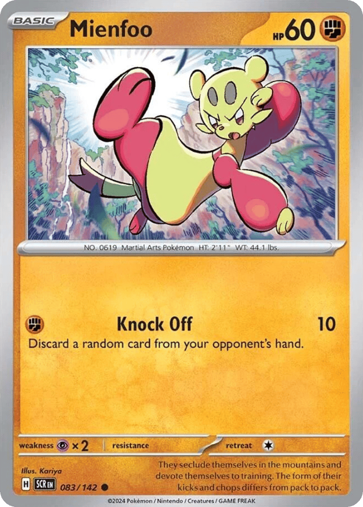 Mienfoo 083/142 from Pokemon TCG Stellar Crown