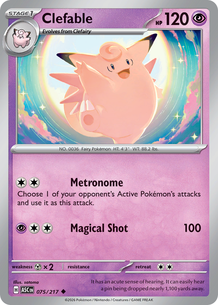 Clefable 075/217 from Pokemon TCG Ascended Heroes
