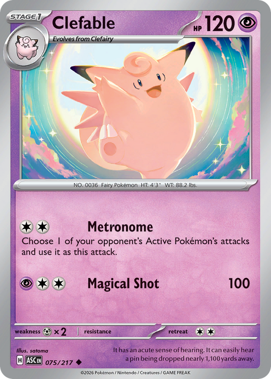 Clefable 075/217 from Pokemon TCG Ascended Heroes