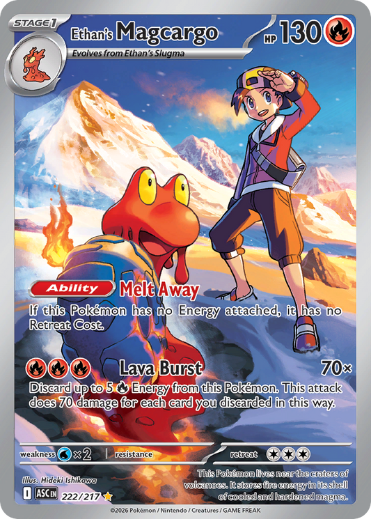 Ethan's Magcargo 222/217 from Pokemon TCG Ascended Heroes