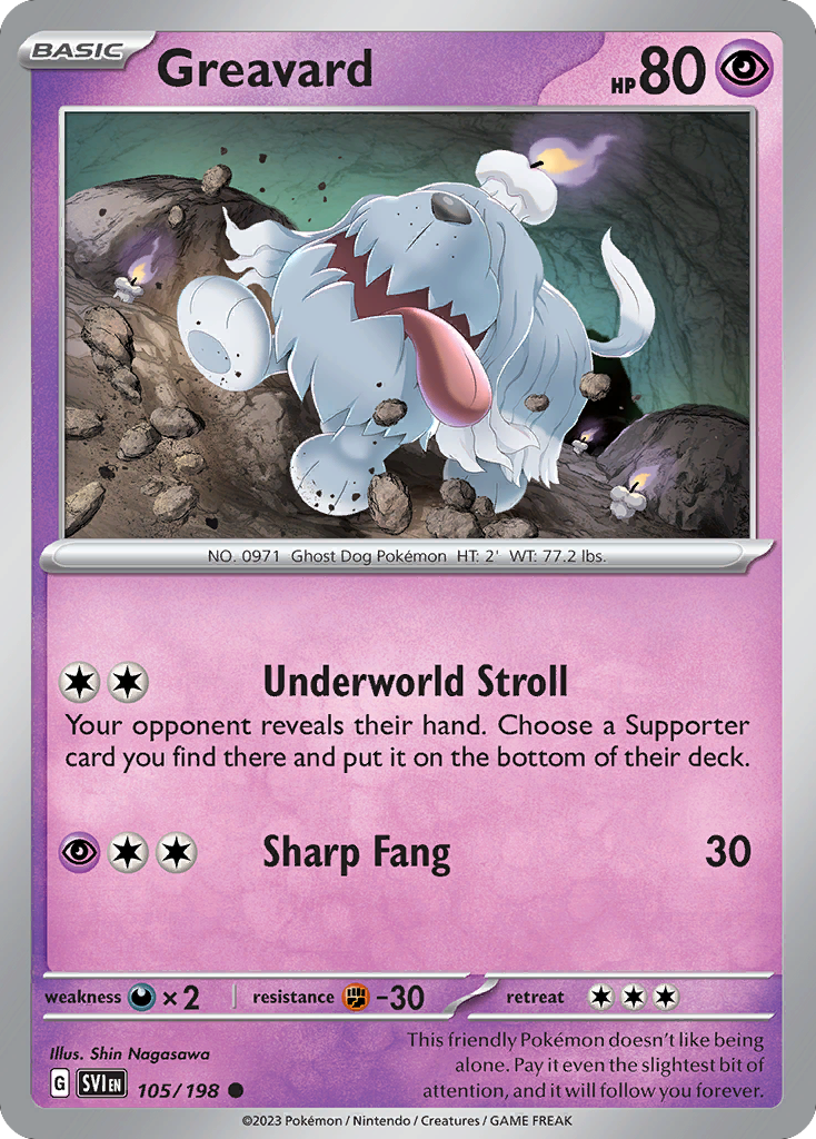Greavard 105/198 from Pokemon TCG Scarlet & Violet