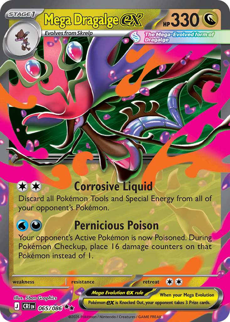 Mega Dragalge ex 065/086 from Pokemon TCG Chaos Rising
