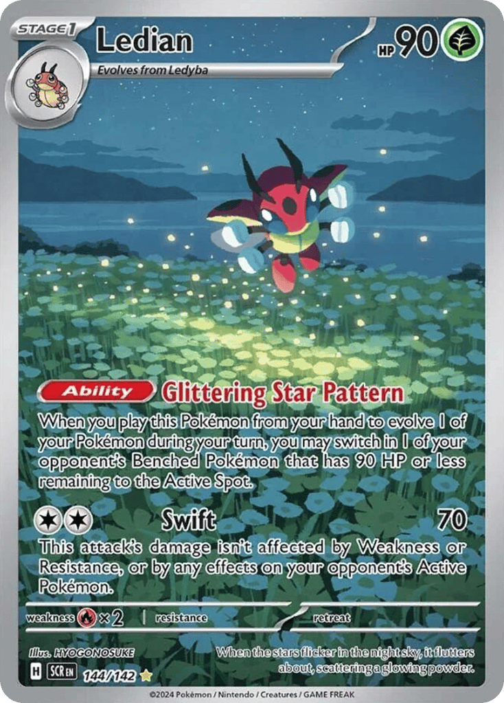 Ledian 144/142 from Pokemon TCG Stellar Crown