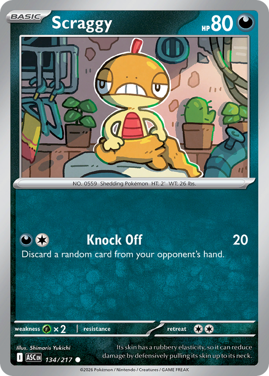 Scraggy 134/217 from Pokemon TCG Ascended Heroes