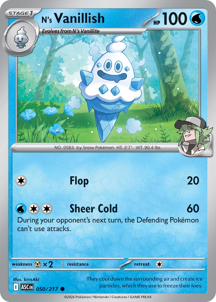 N's Vanillish 050/217 from Pokemon TCG Ascended Heroes