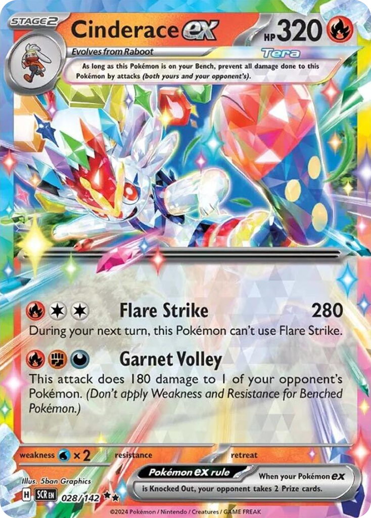 Cinderace ex 028/142 from Pokemon TCG Stellar Crown